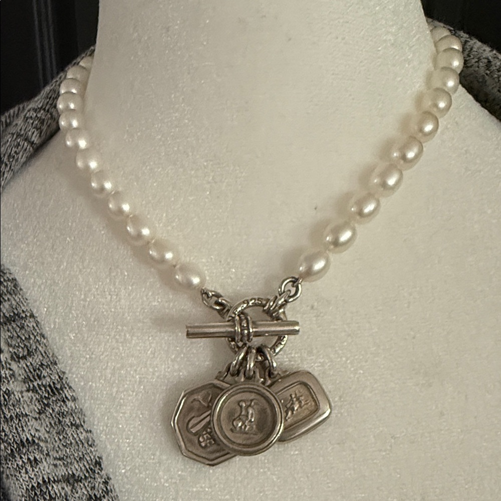 SLANE & SLANE Cultured Pearl Strand Necklace Sterling